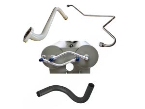 Locomotive air line, oil line, fuel line and coolant line collage