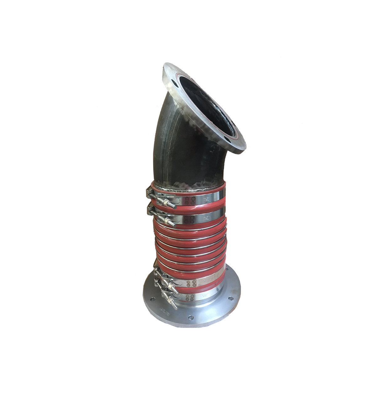 Turbo duct composed of metal flanges and a silicone sleeve, engineered by PDI