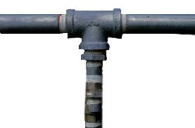 Black pipe fitting on black pipe for return side of hydraulics