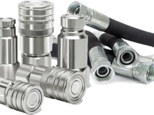 collage of hydraulic fittings and hose