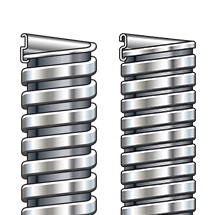 Rendering of steel interlocked stripwound flexible metal industrial hose