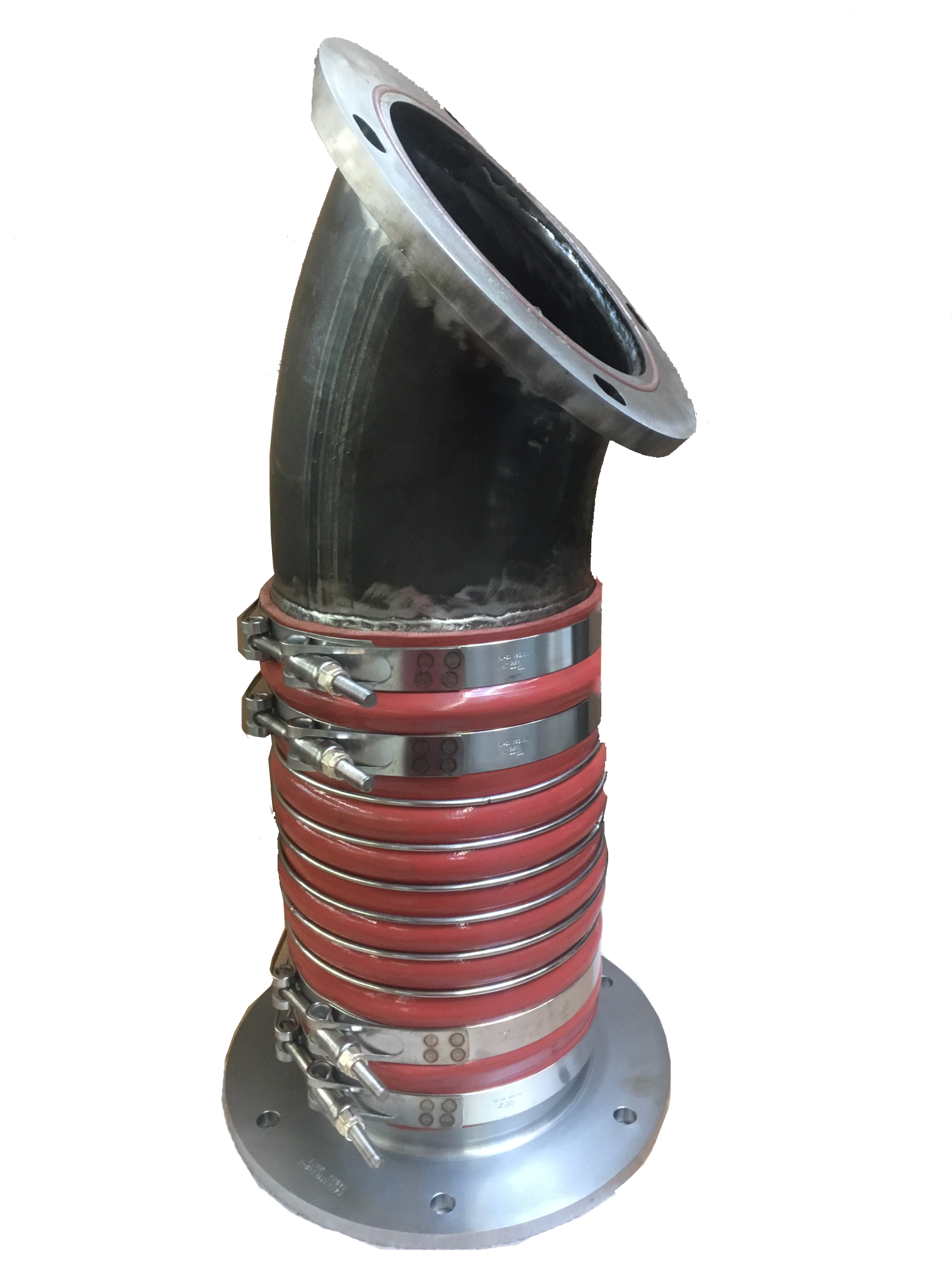 Turbo duct composed of metal flanges and a silicone sleeve, engineered by PDI